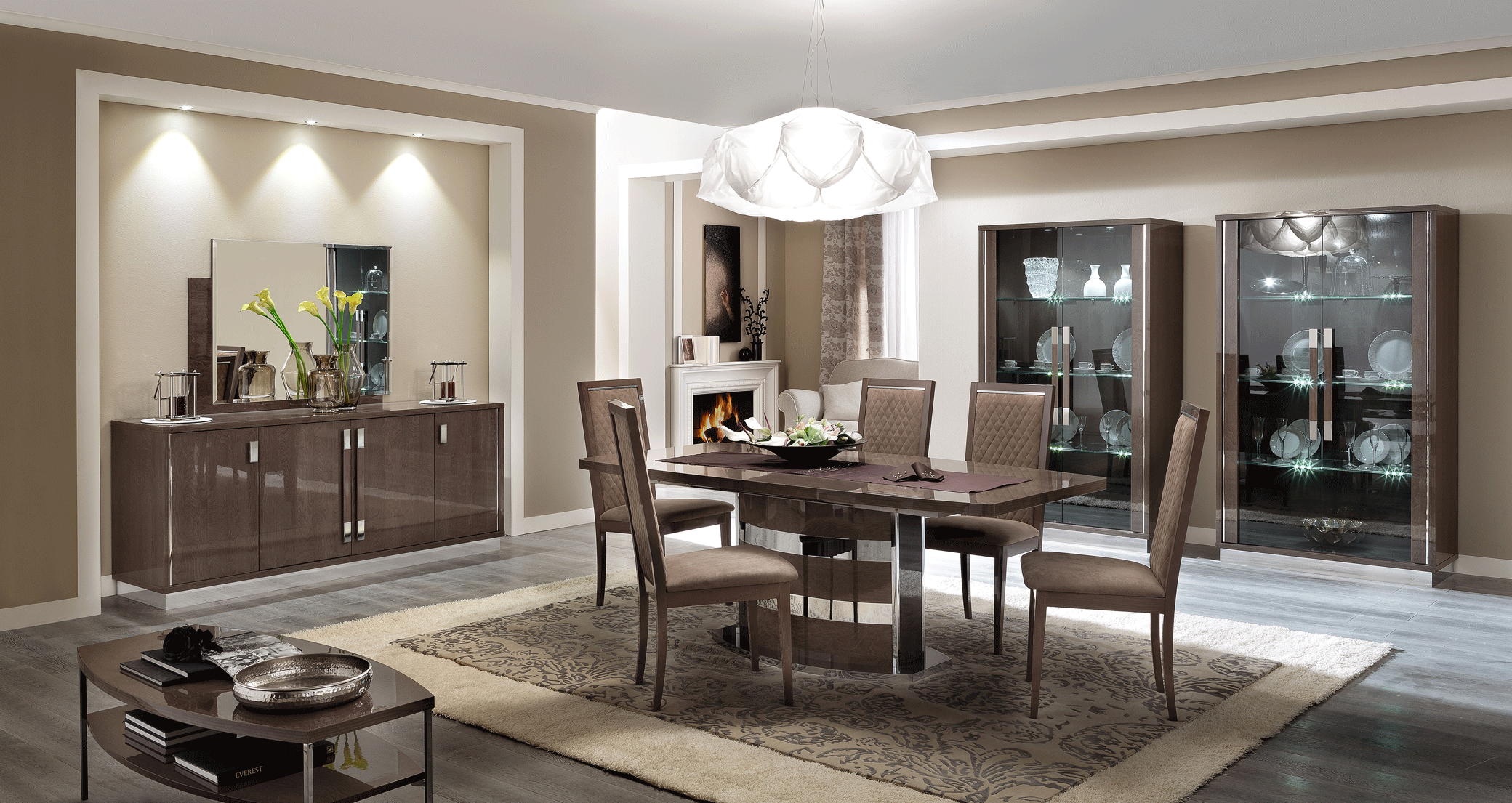 ESF Furniture - Platinum Slim Dining Table 10 Piece Dining Room Set - PLATINUMTABLE-10SET