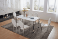 ESF Furniture - 110 Marble Dining Table 5 Piece Dining Room Set - 110DININGTABLE-5SET