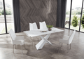 ESF Furniture - 9113 Dining Table 9 Piece Dining Room Set - 9113DTWHITE-9SET
