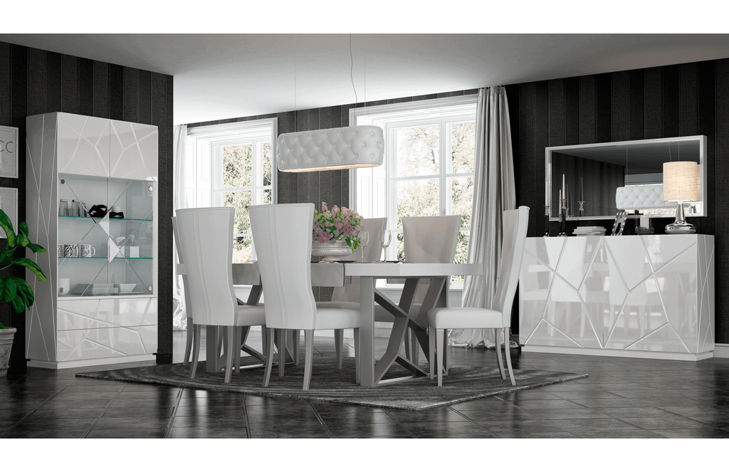 ESF Furniture - KIU Dining Table 8 Piece Dining Room Set - KIUDININGTABLE-8SET