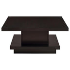 Reston Square Engineered Wood Coffee Table with Casters Cappuccino