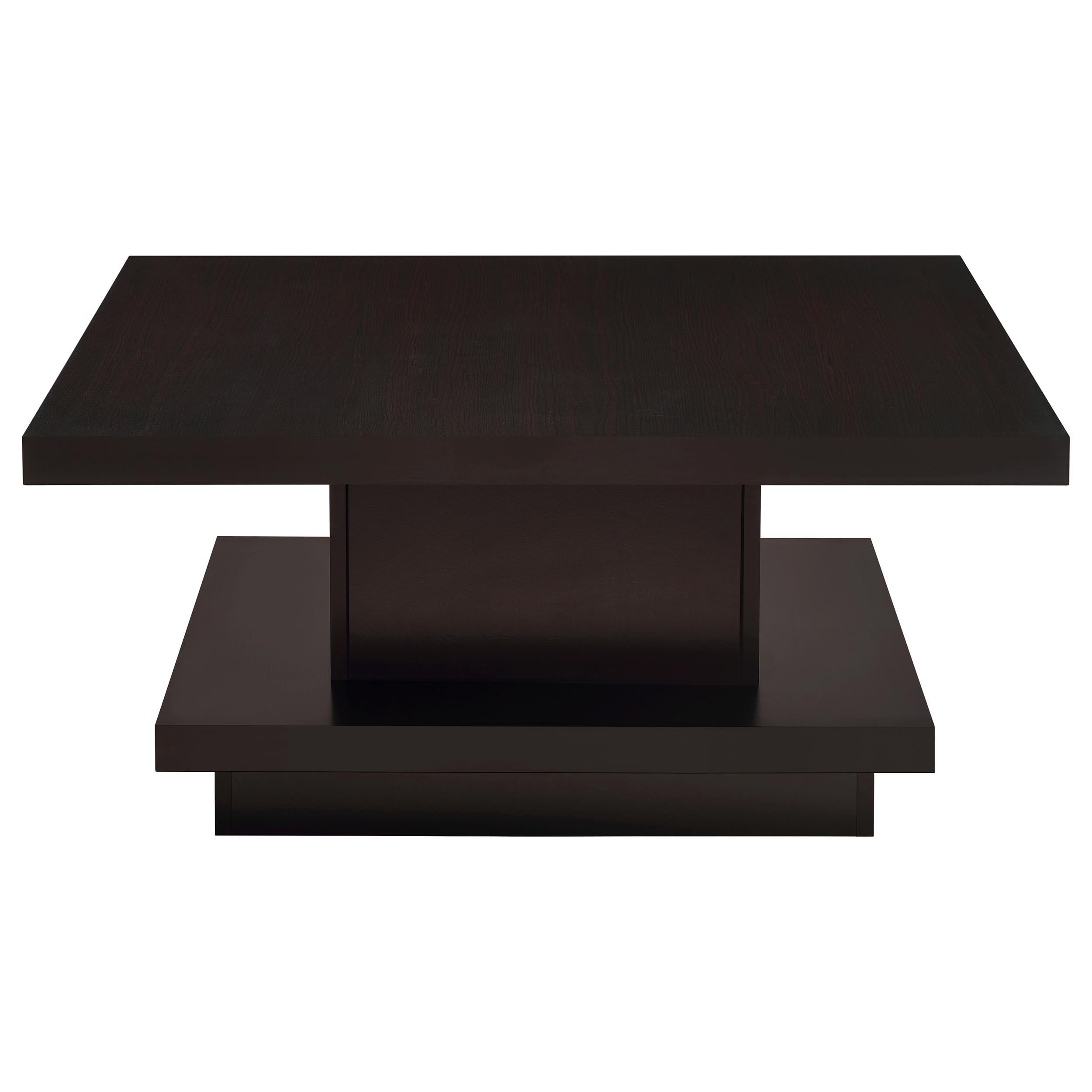 Reston Square Engineered Wood Coffee Table with Casters Cappuccino