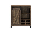 Arlington Sliding Door Home Bar Wine Cabinet Rustic Oak