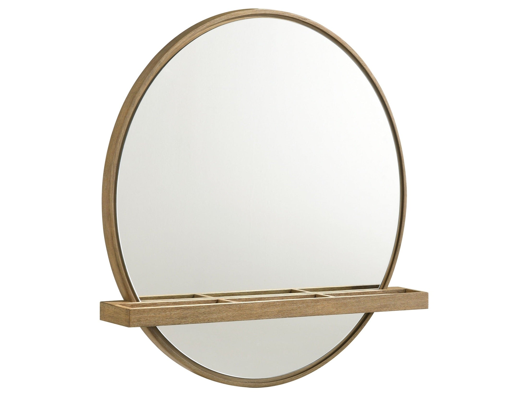 Arini Round Vanity Wall Mirror with Shelf Sand Wash