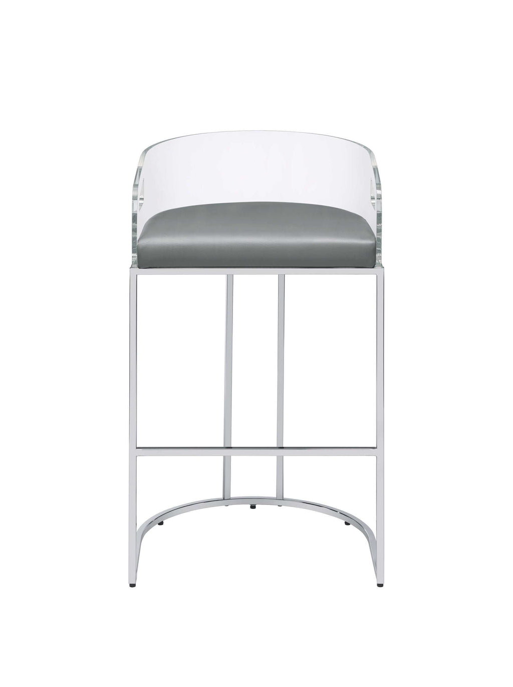 Thermosolis Clear Acrylic Bar Chair Chrome (Set of 2)