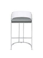 Thermosolis Clear Acrylic Bar Chair Chrome (Set of 2)