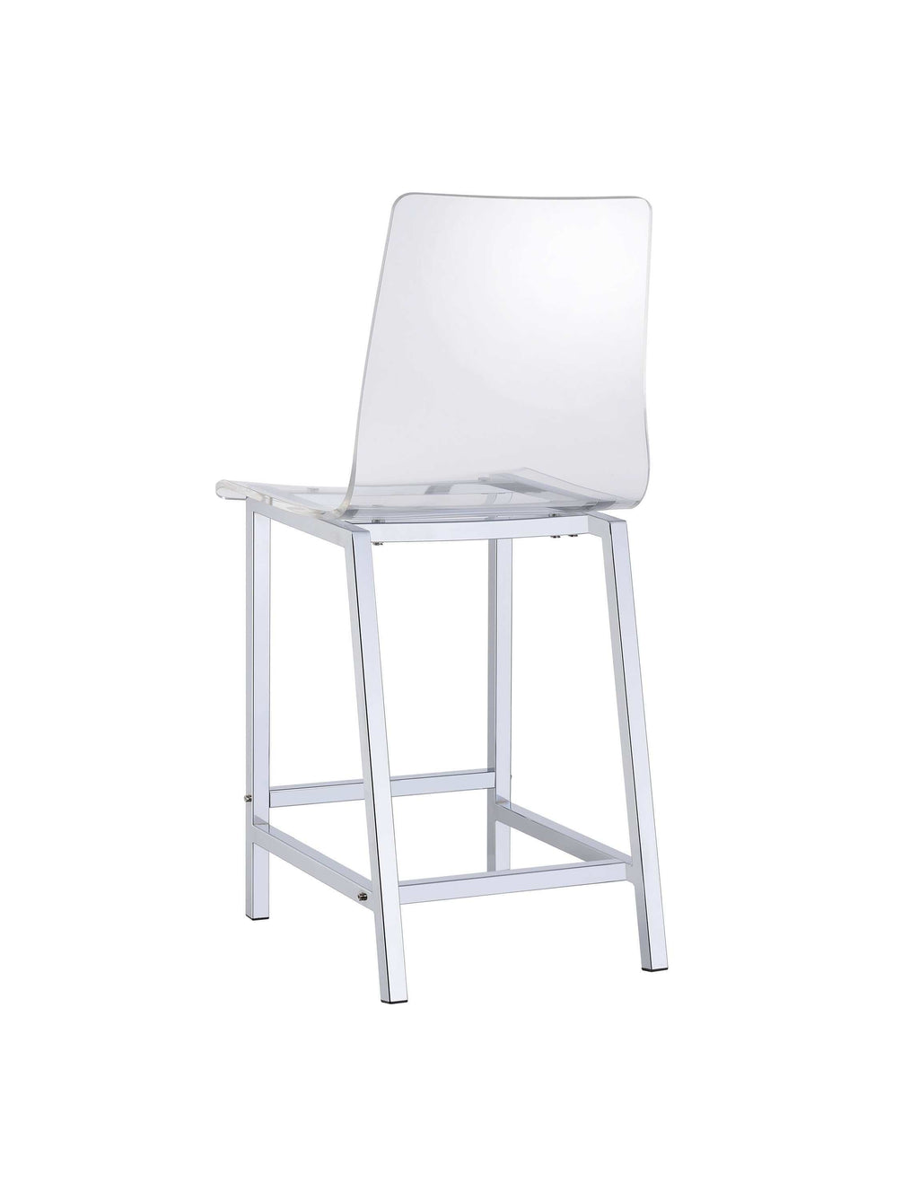Juelia Clear Acrylic Counter Chair Chrome (Set of 2)