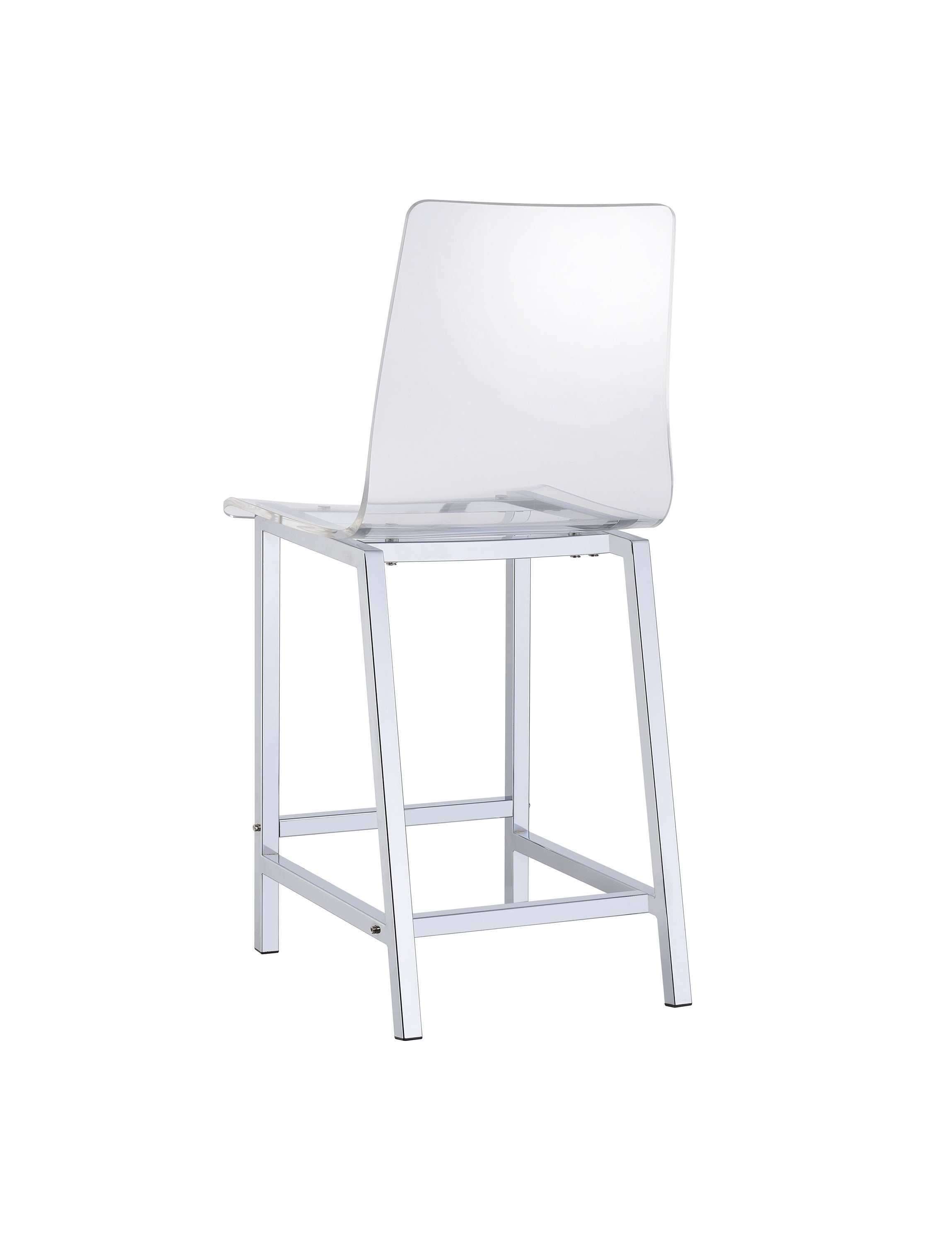 Juelia Clear Acrylic Counter Chair Chrome (Set of 2)