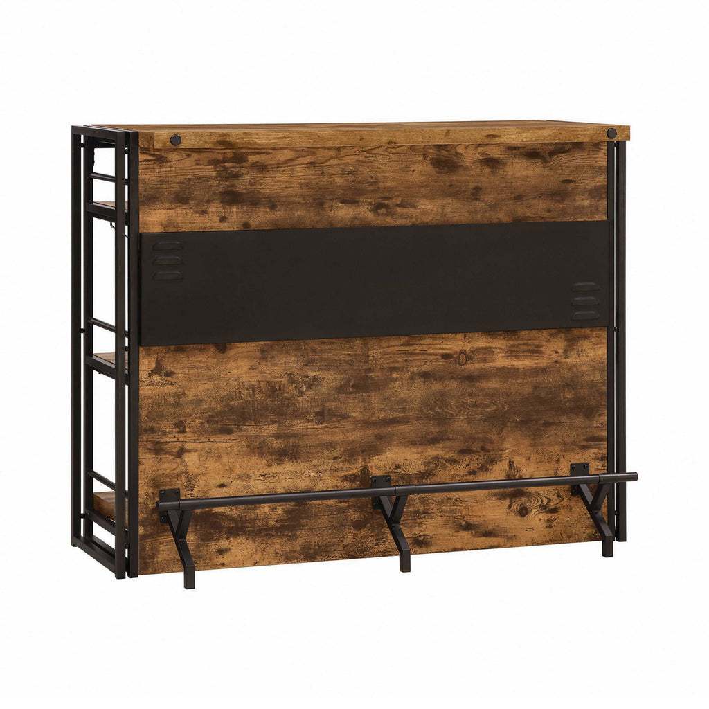 Renaldi 3-shelf Home Bar Wine Cabinet Rustic Nutmeg