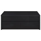 Knapp Lift Top Cocktail Coffee Table with Dual Drawers Black