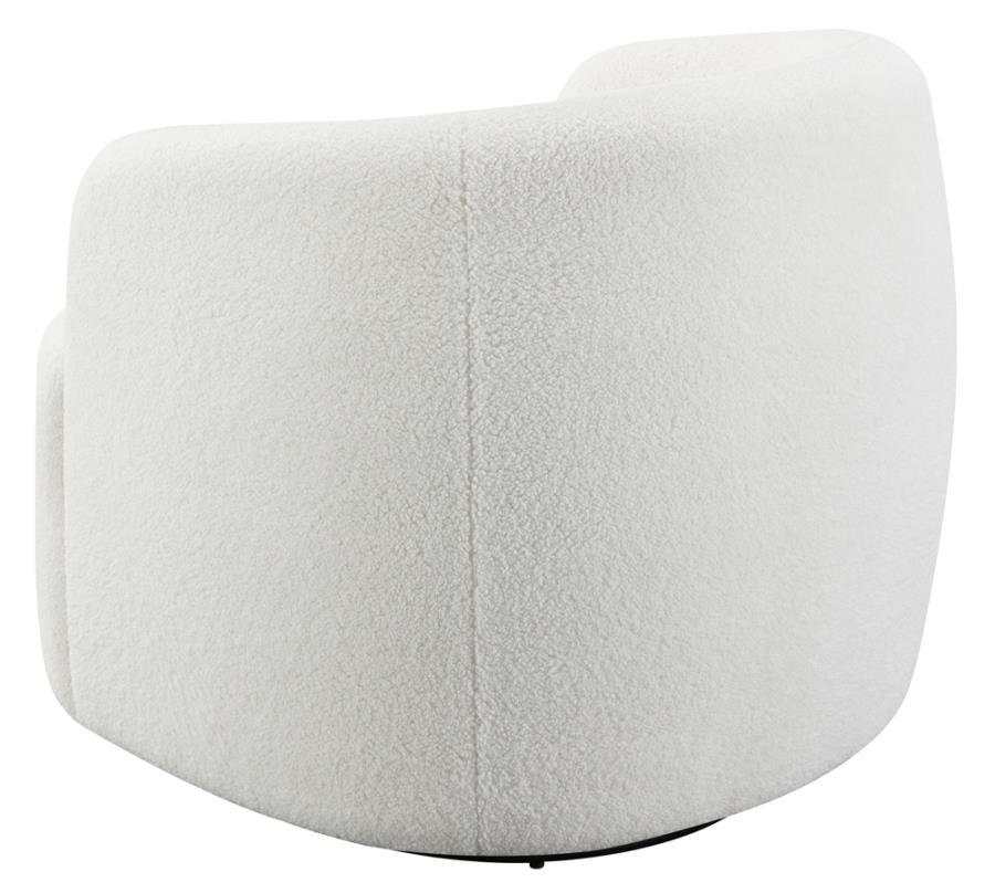 Hudson Faux Sheepskin Upholstered Swivel Chair Natural