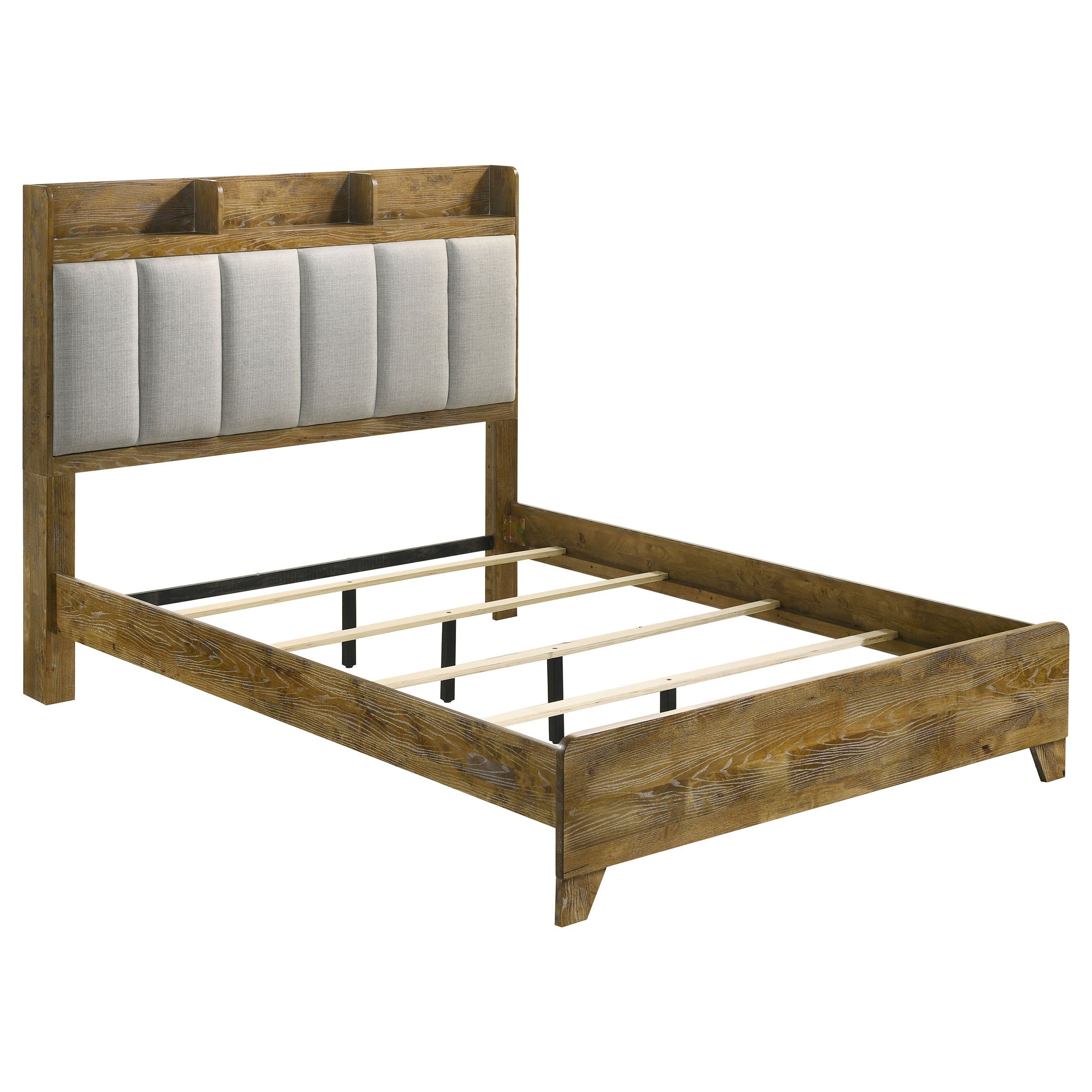 Henderson 57-inch Eastern King Bookcase Panel Bed Medium Oak