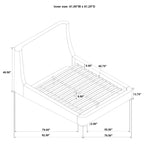 Rennes Upholstered Eastern King Wingback Platform Bed Grey