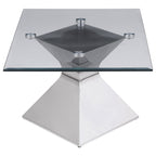 Jenny Glass Top Stainless Steel Coffee Table Chrome