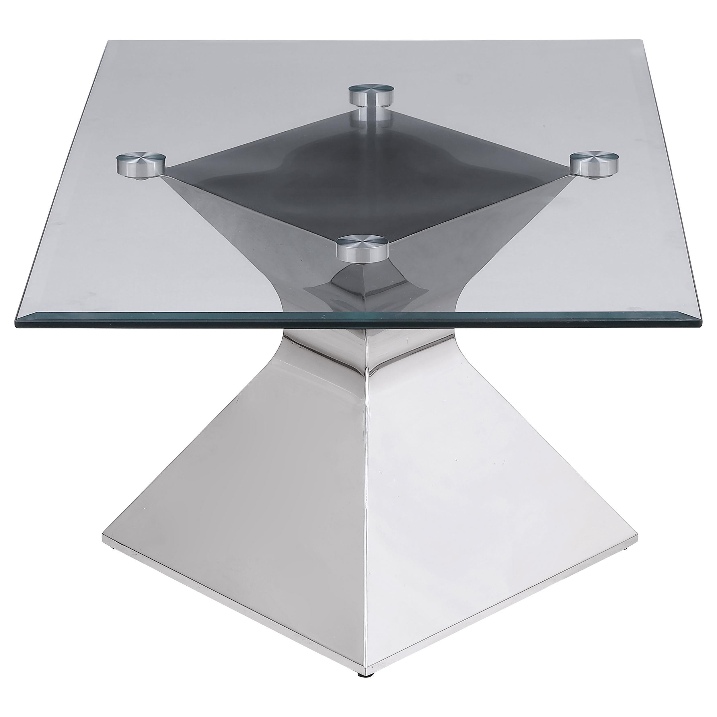 Jenny Glass Top Stainless Steel Coffee Table Chrome