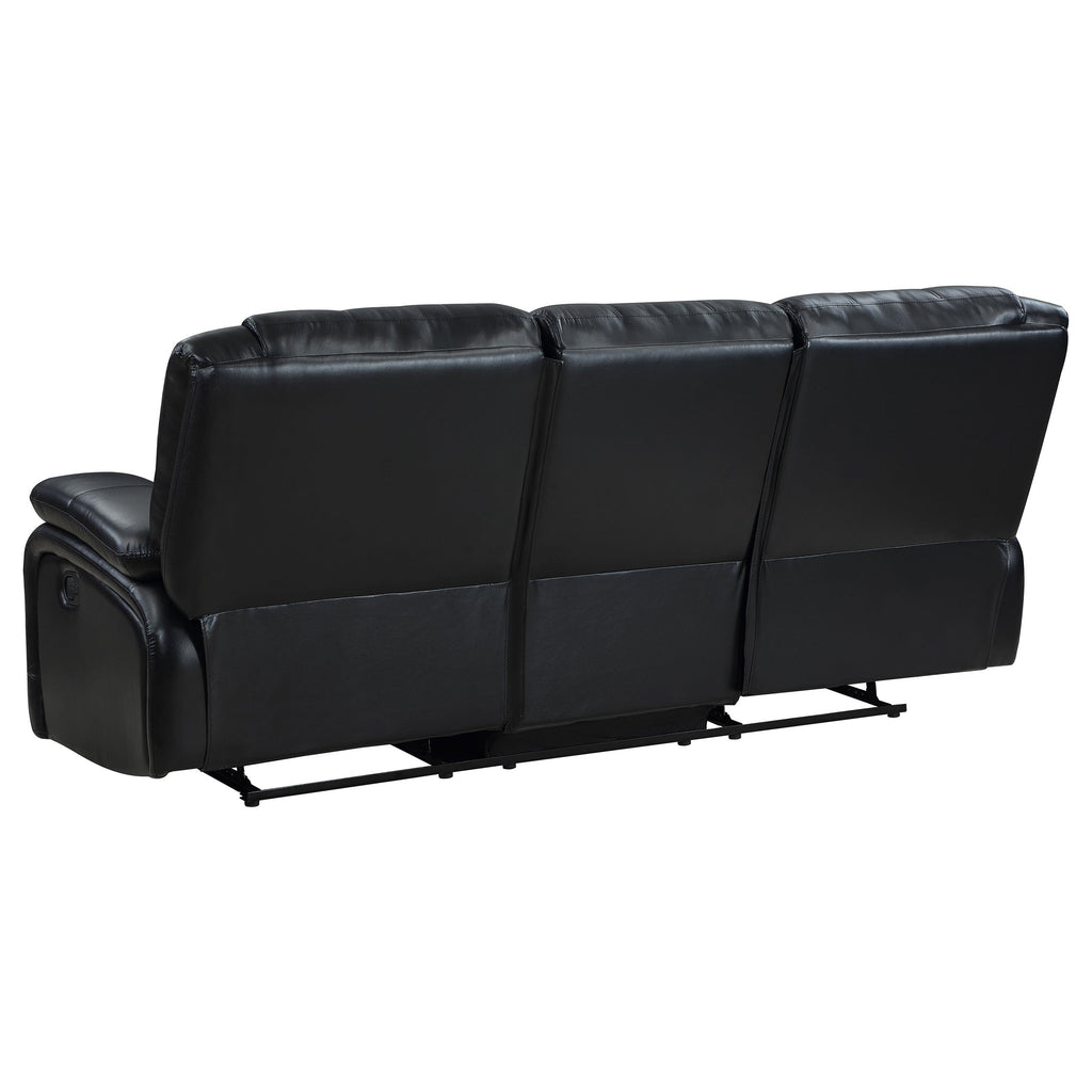 Camila 2-piece Upholstered Reclining Sofa Set Black
