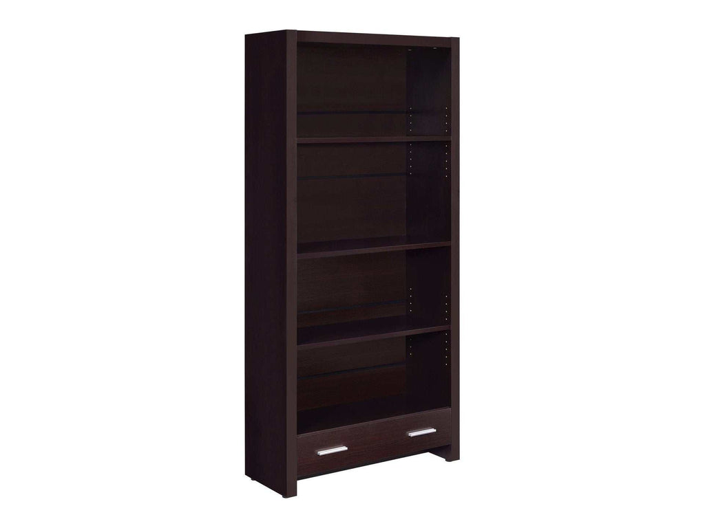 Skylar 71-inch 5-shelf Bookcase with Drawer Cappuccino