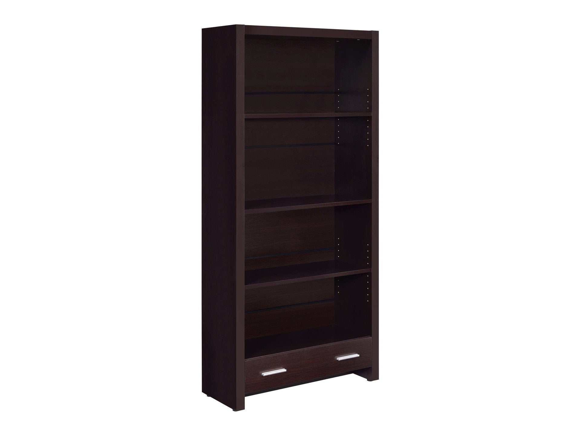 Skylar 71-inch 5-shelf Bookcase with Drawer Cappuccino