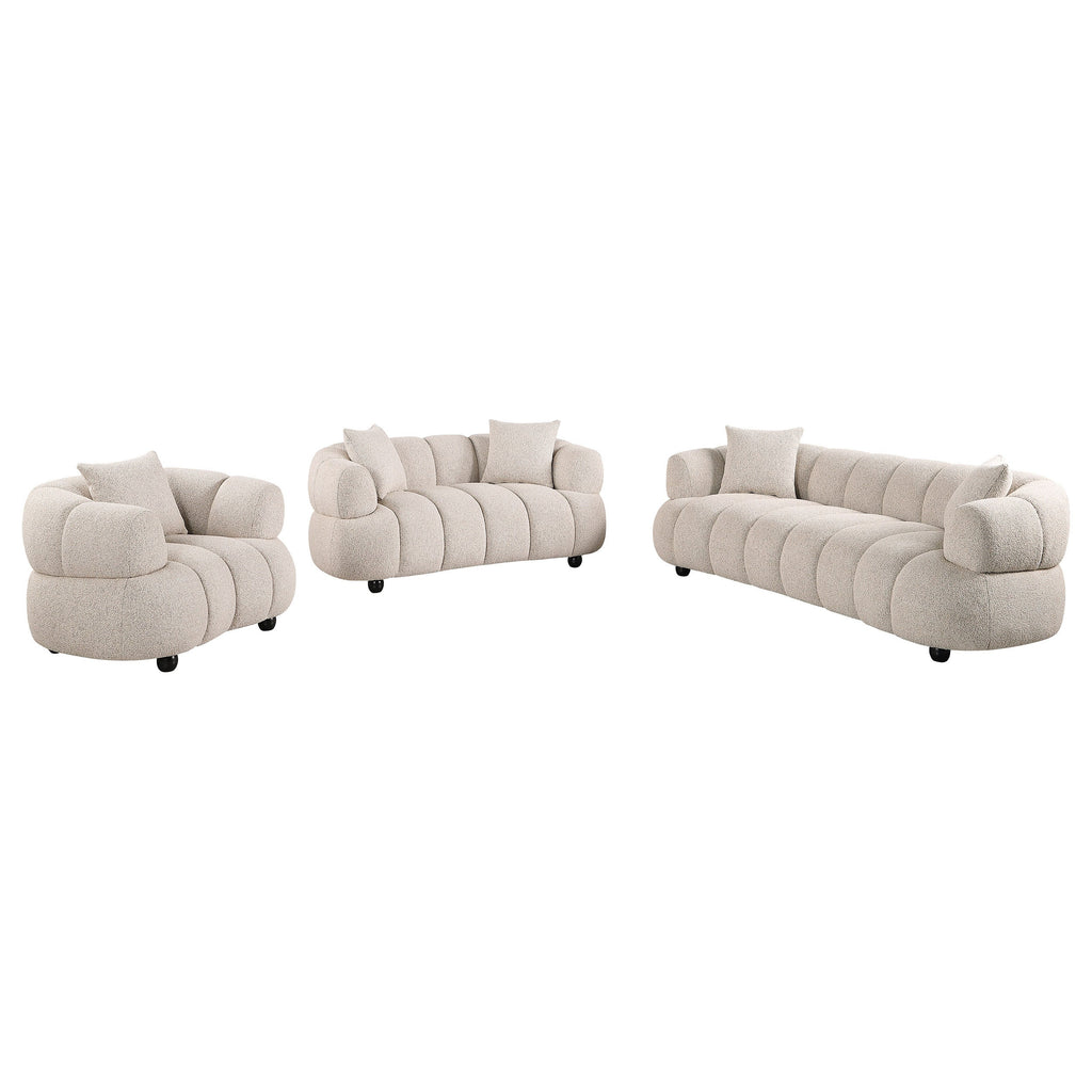 Whitney Contemporary Channel Tufted Woven Fabric Upholstered Sofa