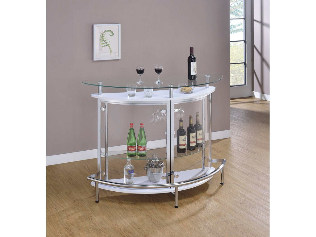 Amarillo Freestanding Glass Top Home Bar Wine Cabinet Black