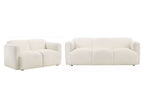 Dorset 2-piece Upholstered Round Track Arm Sofa Set White