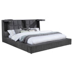Dreux Upholstered Eastern King Panel Platform Bed Cream