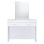 Bunbury Makeup Vanity Table Set Storage Mirror and Stool White