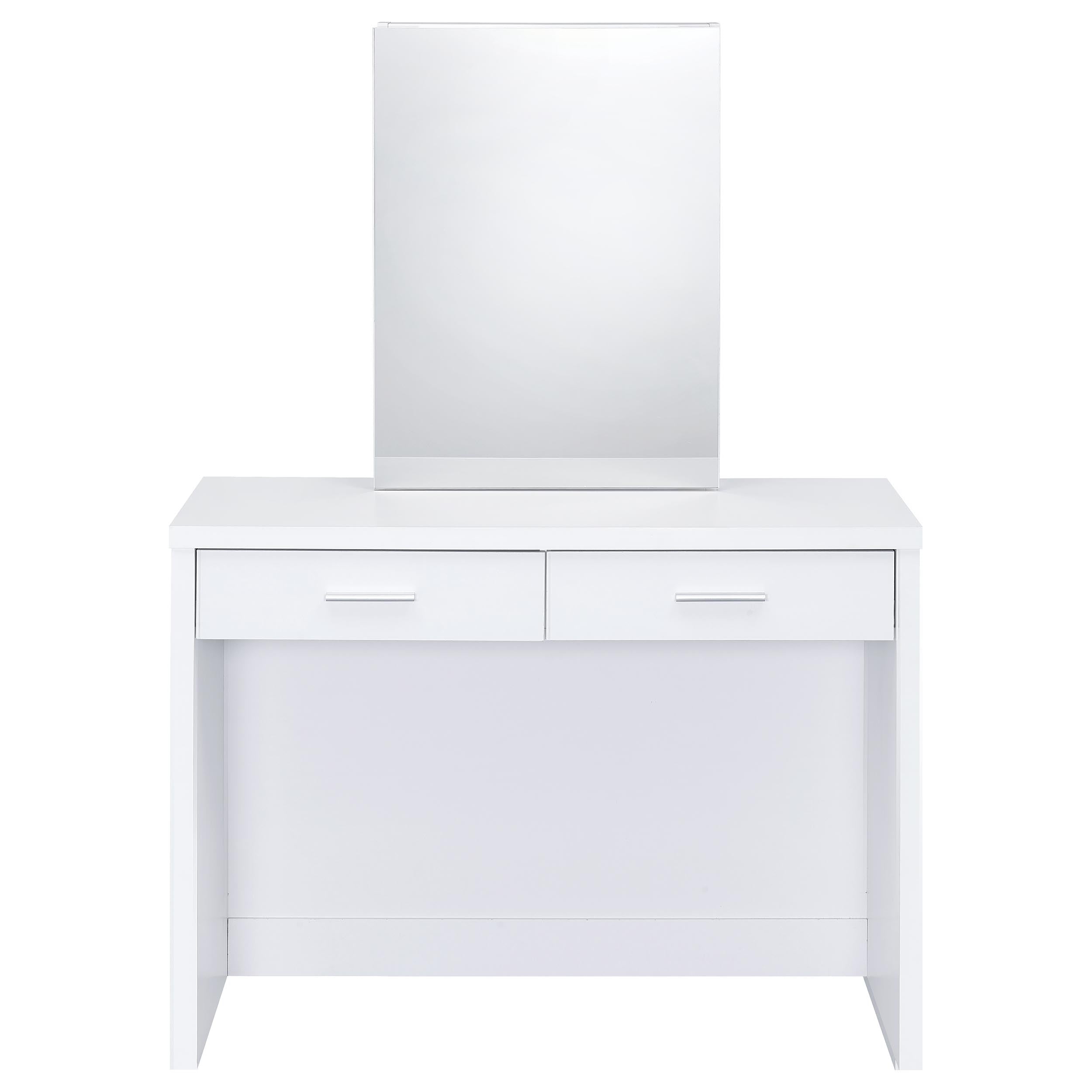 Bunbury Makeup Vanity Table Set Storage Mirror and Stool White