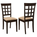 Gabriel Lattice Back Dining Side Chair Cappuccino (Set of 2) - 100772