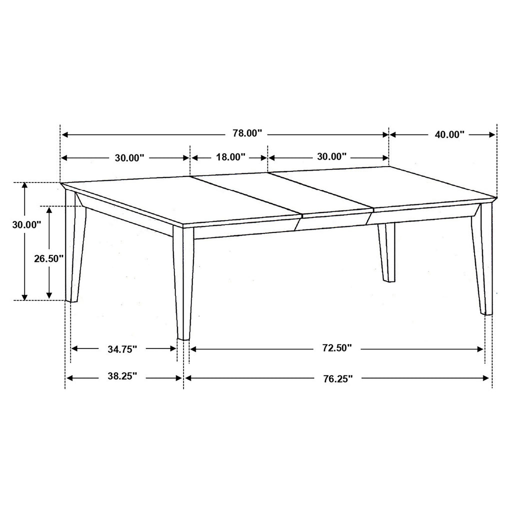 Louise Black Rectangular Dining Table w/ Extension Leaf