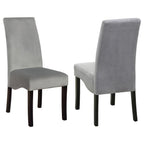 Stanton Velvet Upholstered Dining Side Chair Grey (Set of 2) - 102062