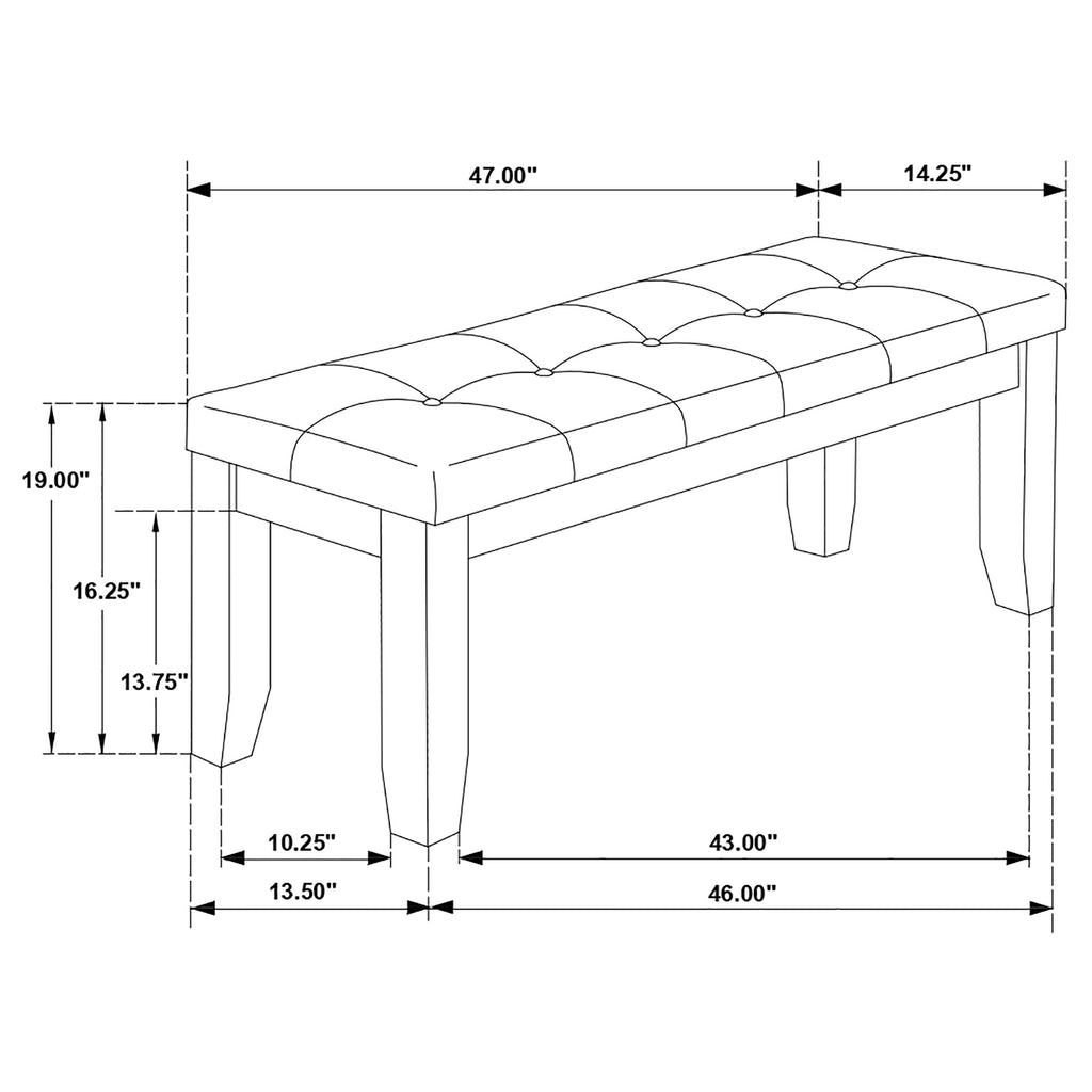 Dalila Cappuccino Dining Bench