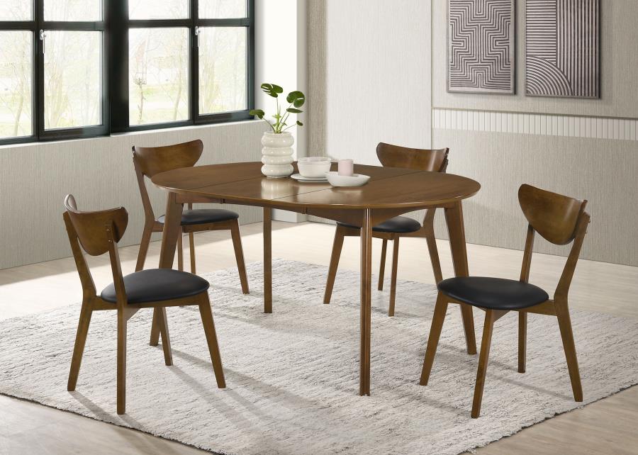 Jedda 5-piece Oval Dining Table Set Dark Walnut - 105361-S5