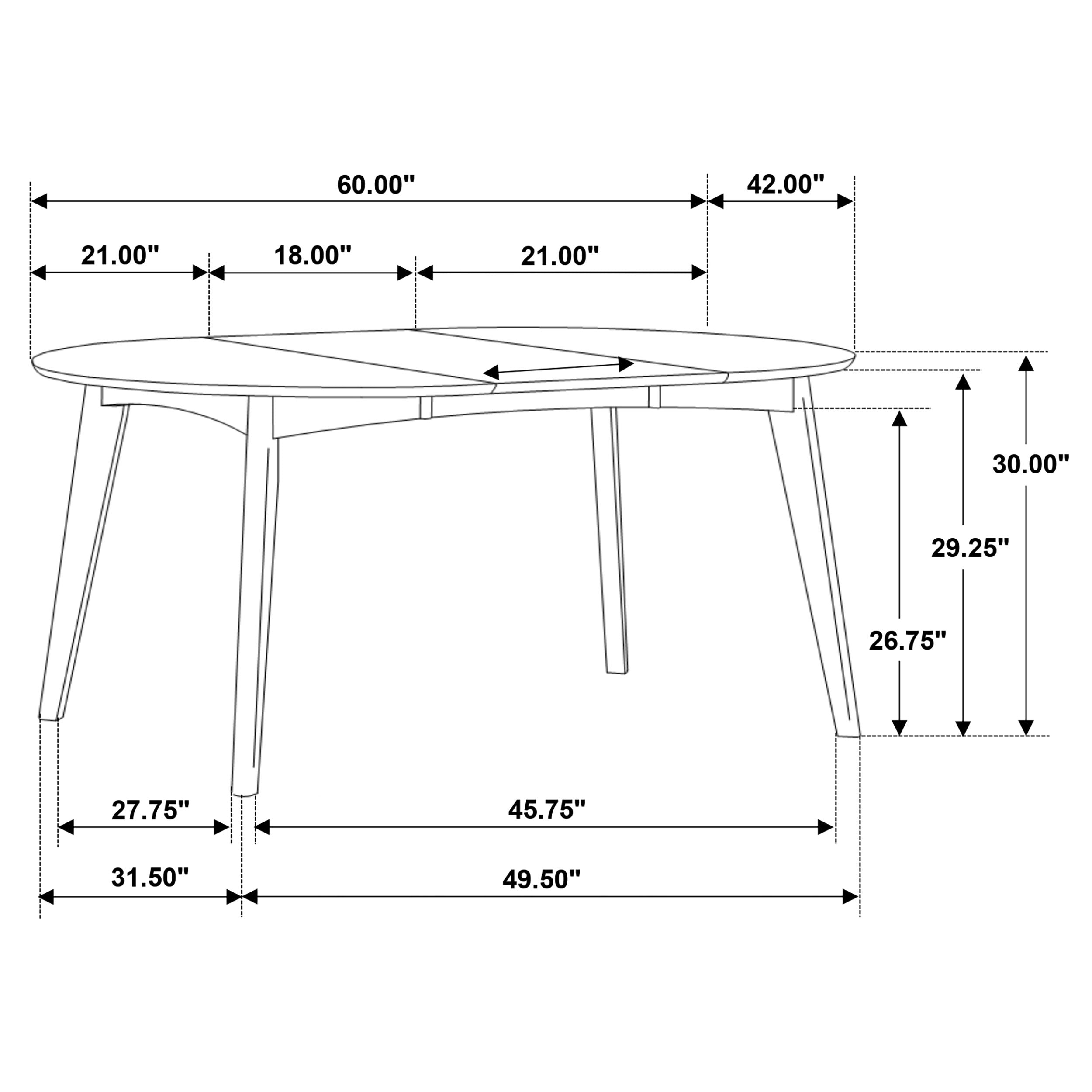Jedda Dark Walnut / Black 5 Pc Dining Set