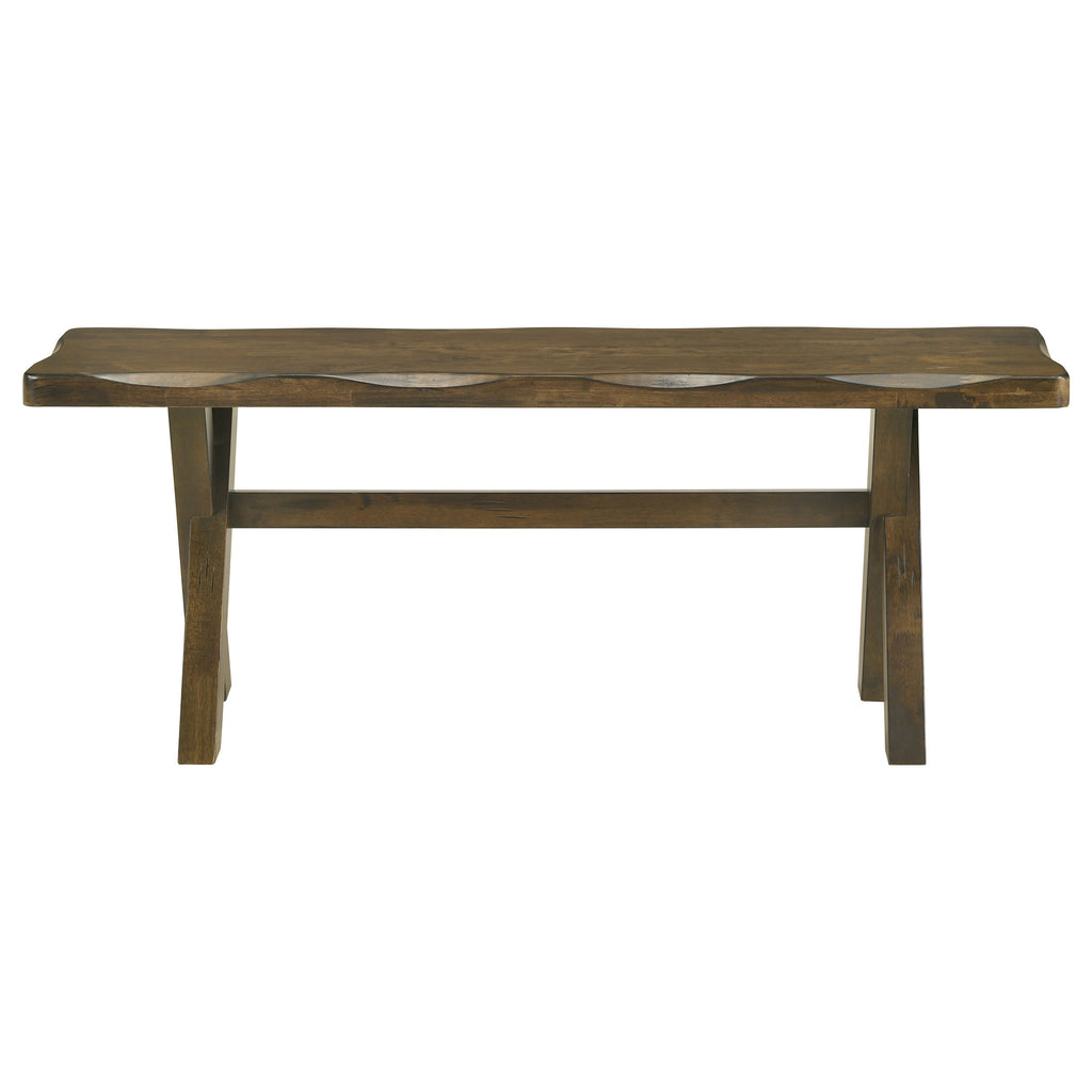 Alston Knotty Nutmeg XShaped Dining Bench