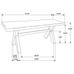 Alston Knotty Nutmeg XShaped Dining Bench