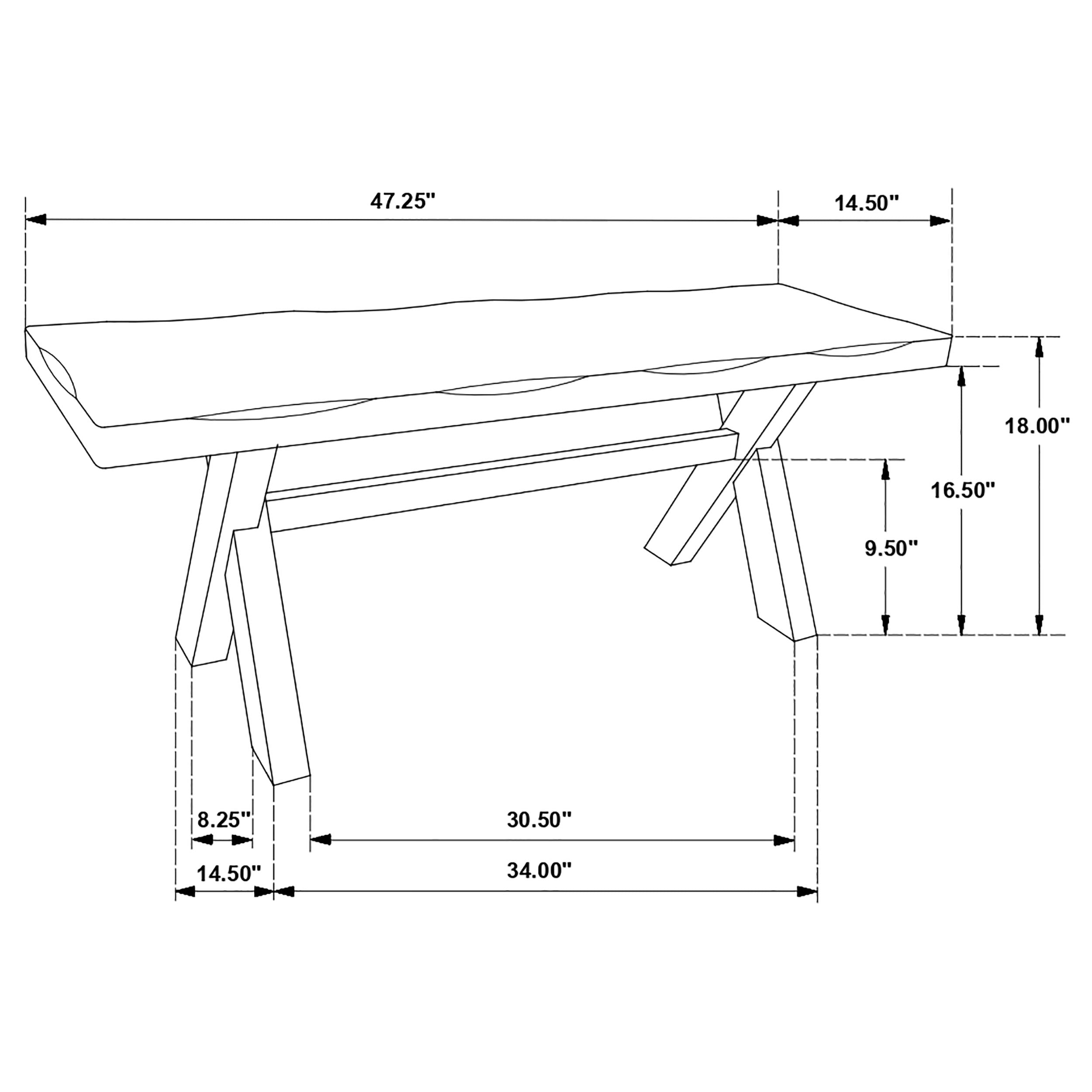 Alston Knotty Nutmeg XShaped Dining Bench