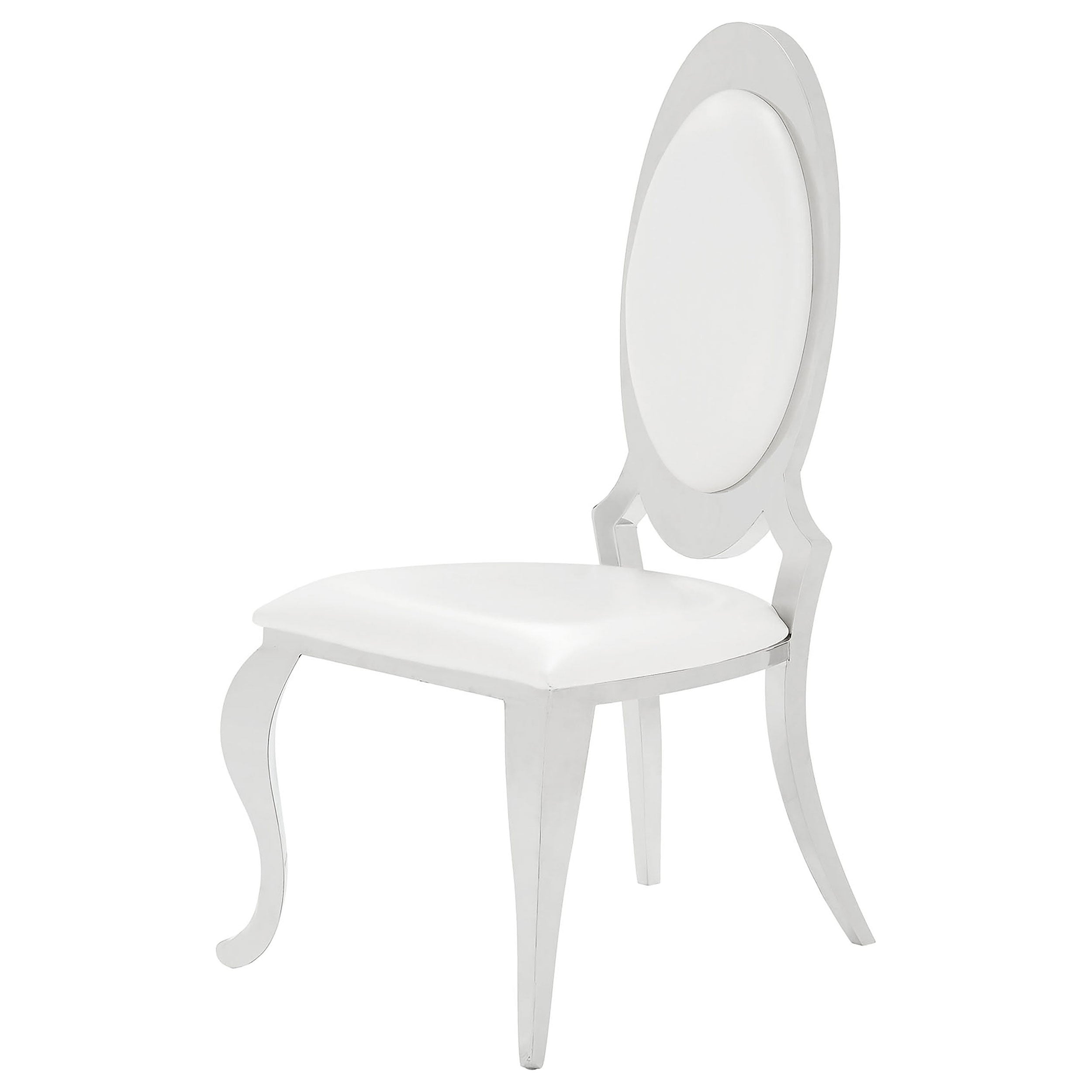 Antoine Cream & Chrome Side Chairs (Set of 2)