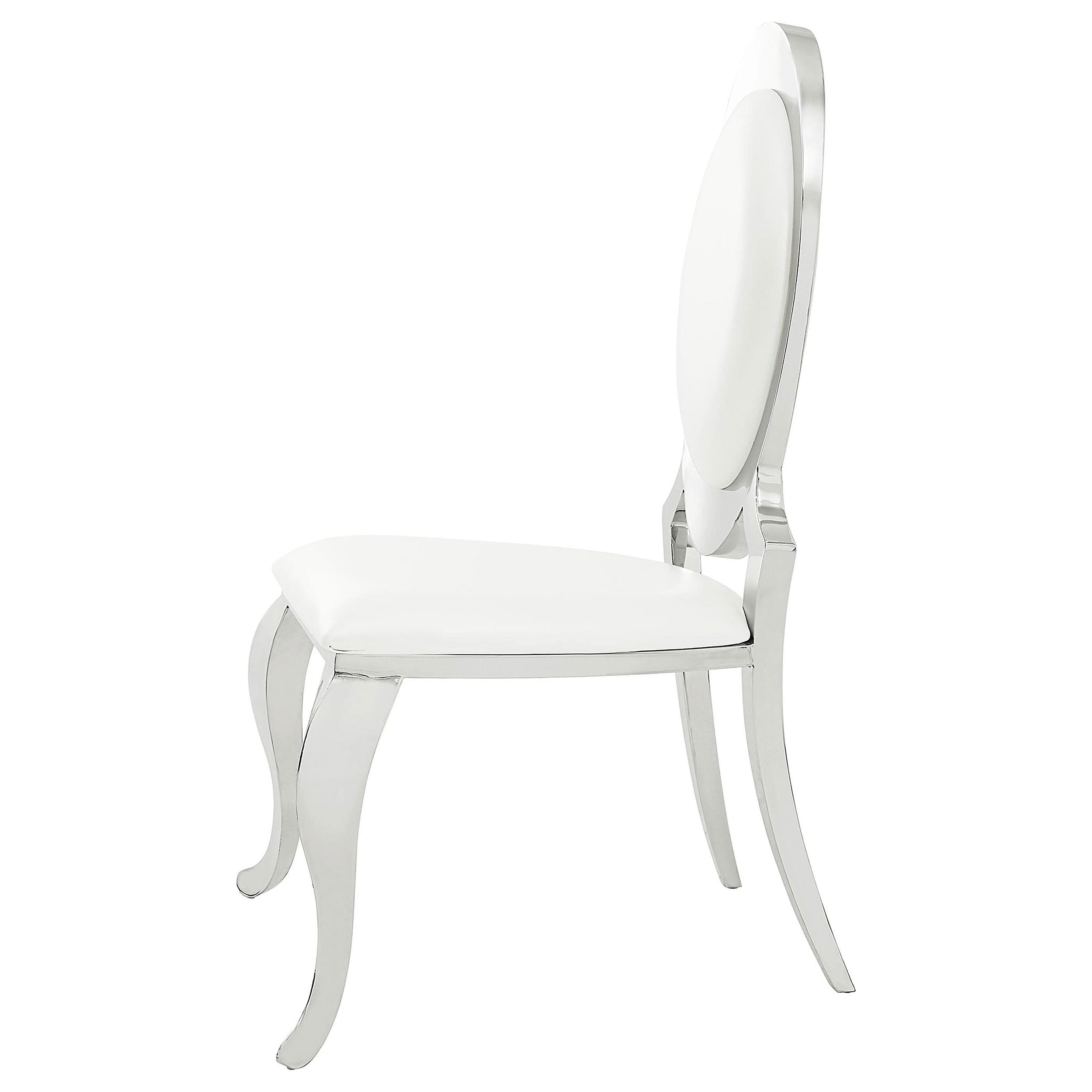 Antoine Cream & Chrome Side Chairs (Set of 2)