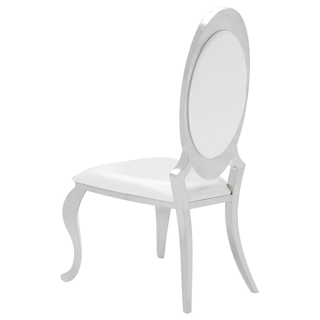 Antoine Cream & Chrome Side Chairs (Set of 2)