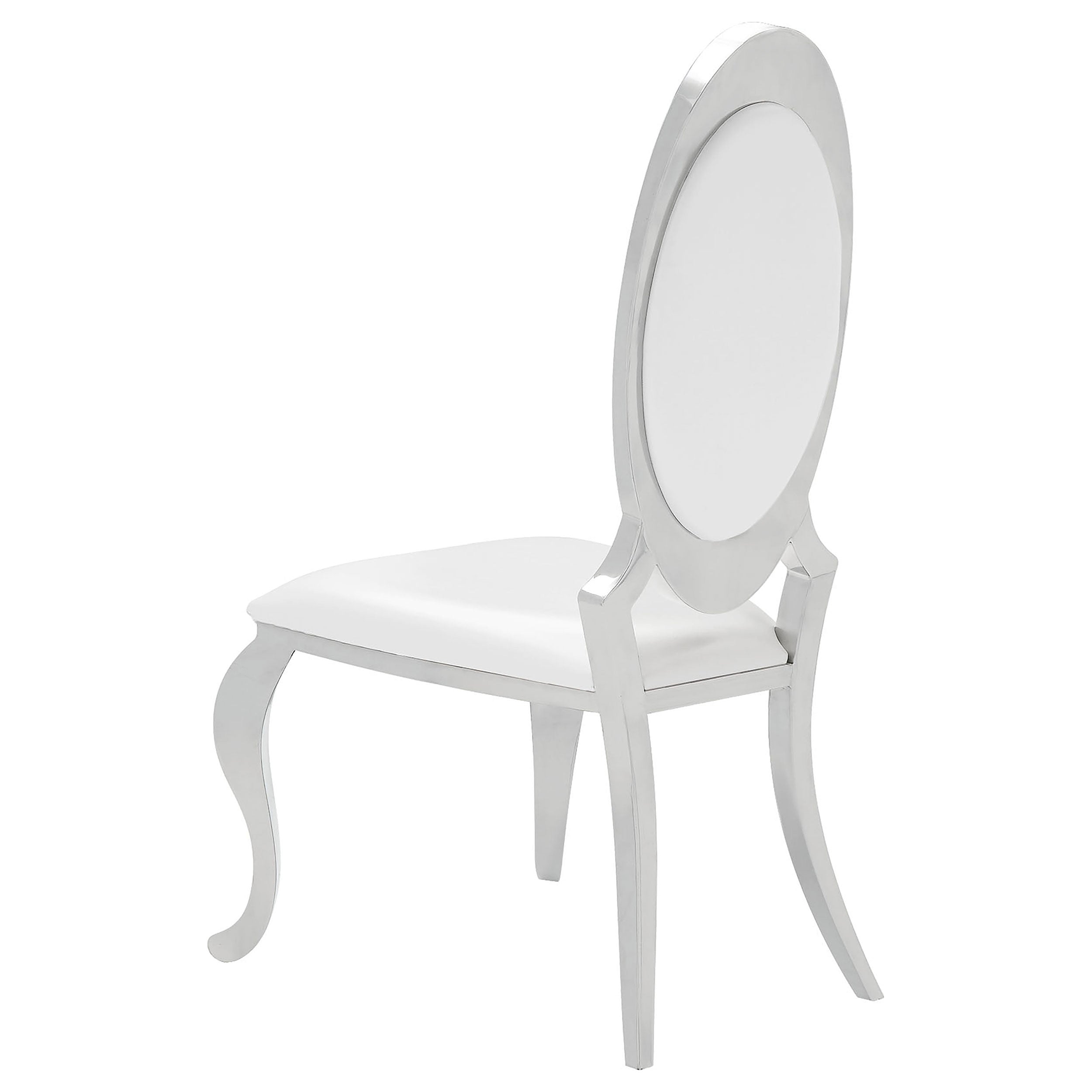 Antoine Cream & Chrome Side Chairs (Set of 2)