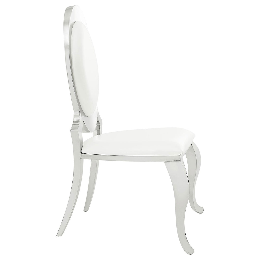 Antoine Cream & Chrome Side Chairs (Set of 2)