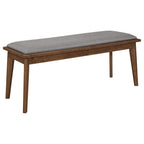Alfredo Upholstered Dining Bench Grey and Natural Walnut - 108083