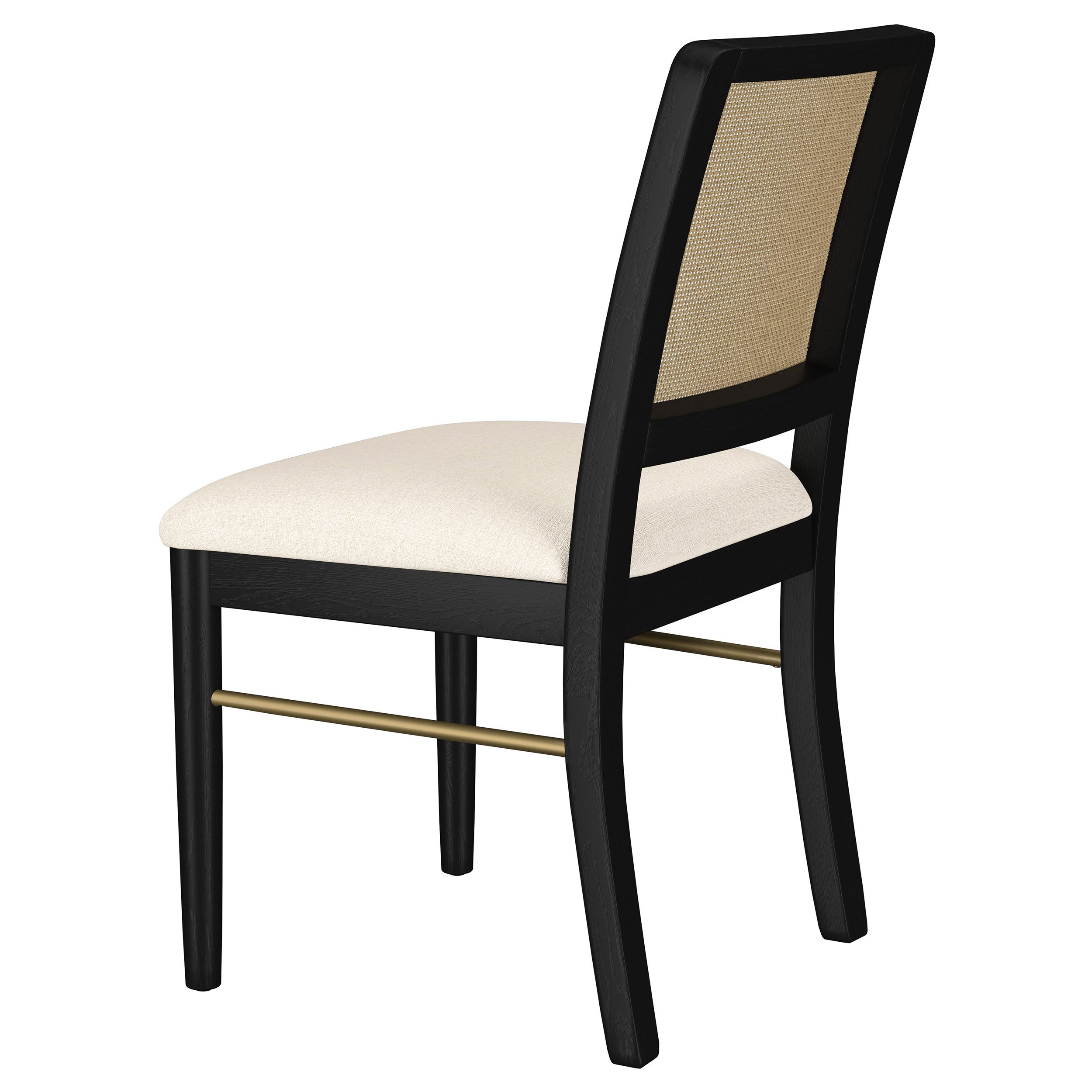 Arini Black Rattan Cane Dining Side Chair (Set of 2)