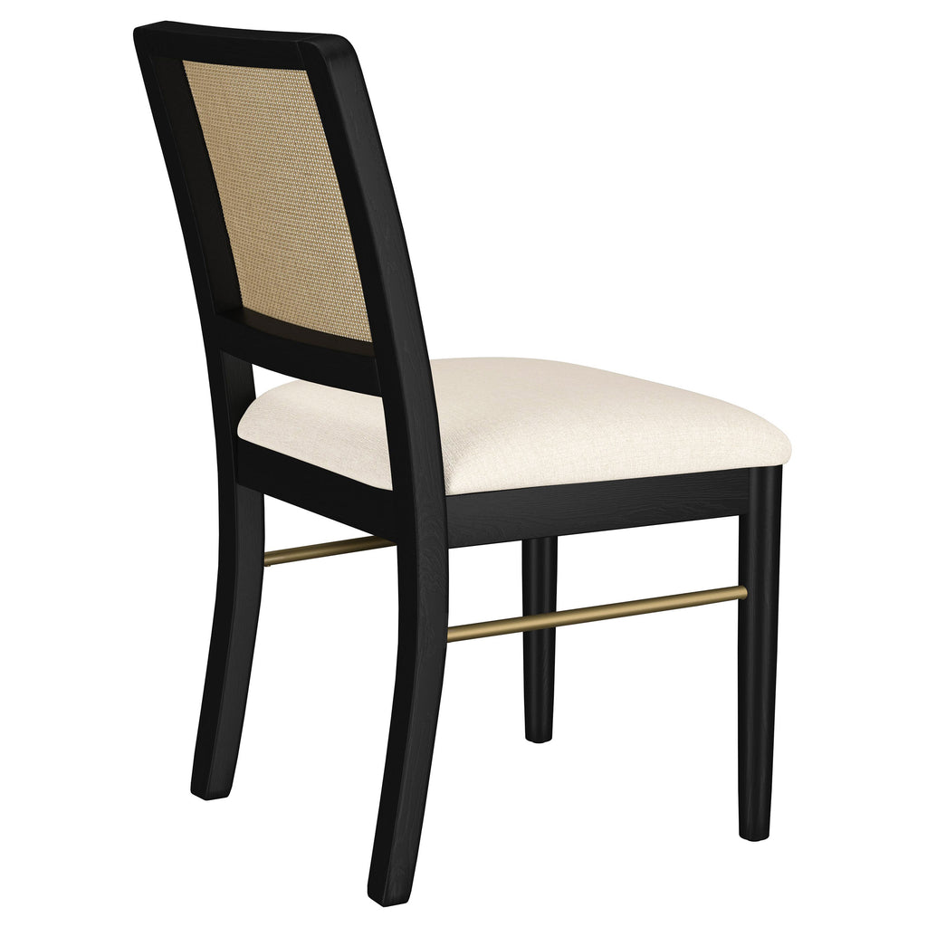 Arini Black Rattan Cane Dining Side Chair (Set of 2)