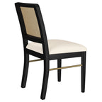 Arini Black Rattan Cane Dining Side Chair (Set of 2)