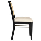 Arini Black Rattan Cane Dining Side Chair (Set of 2)
