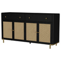 Arini Black 2-drawer Cane Door Dining Sideboard Server
