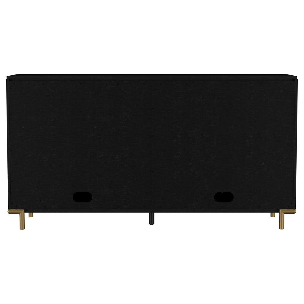 Arini Black 2-drawer Cane Door Dining Sideboard Server