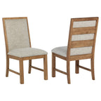 Bruner Upholstered Side Chair Natural Brown (Set of 2) - 109102